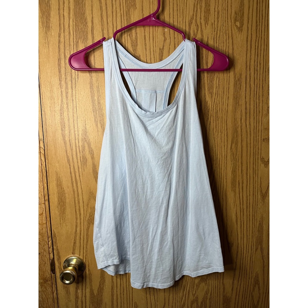 Lululemon Love Light Blue Racerback Pleated Back Activewear Tank Top Womens